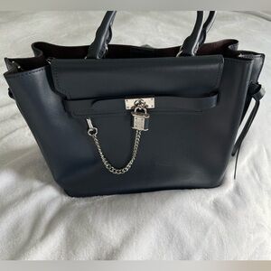 Michael Kors Hamilton Legacy Elegant Navy Leather Handbag